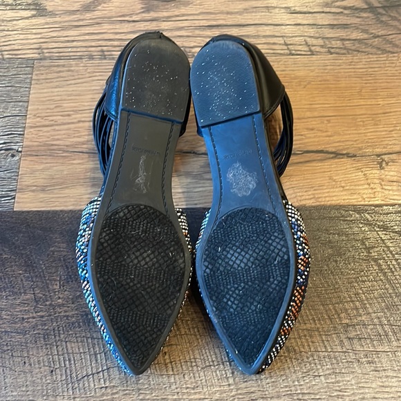 Rampage cinna chevron sandals size 6 blue black white orange - Picture 6 of 6